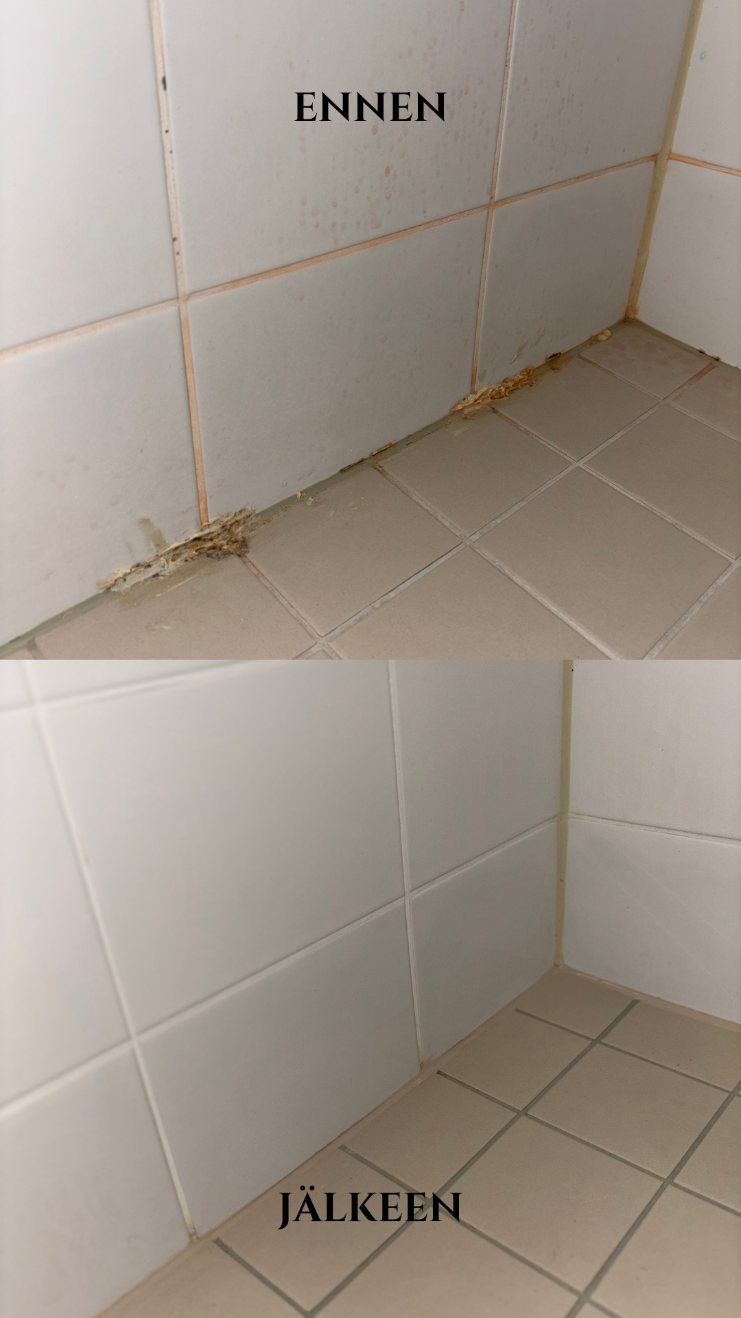 Ennen / jälkeen – Saumojen vaihto